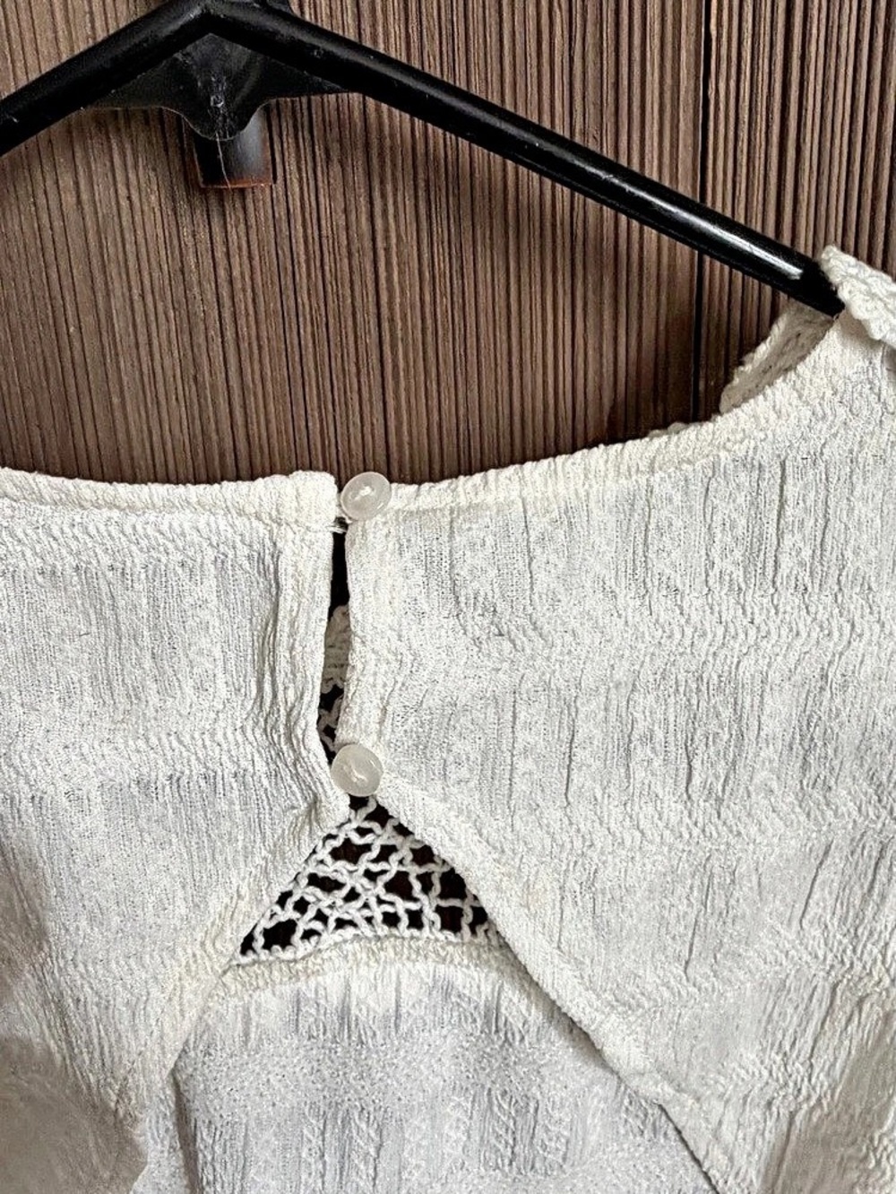 White Crochet Lace Ruffle Top - Picture 3 of 3
